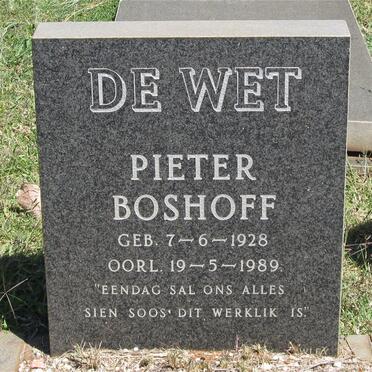 WET Pieter Boshoff, de 1928-1989
