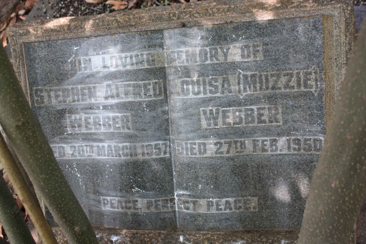 WEBBER Stephen Alfred -1957 &amp; Louisa -1950