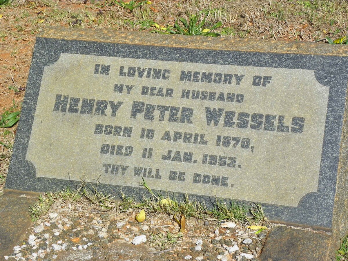WESSELS Henry Peter 1870-1952