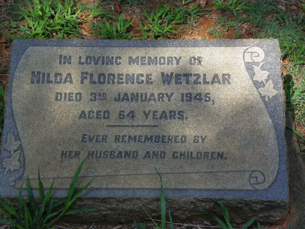 WETZLAR Hilda Florence -1945