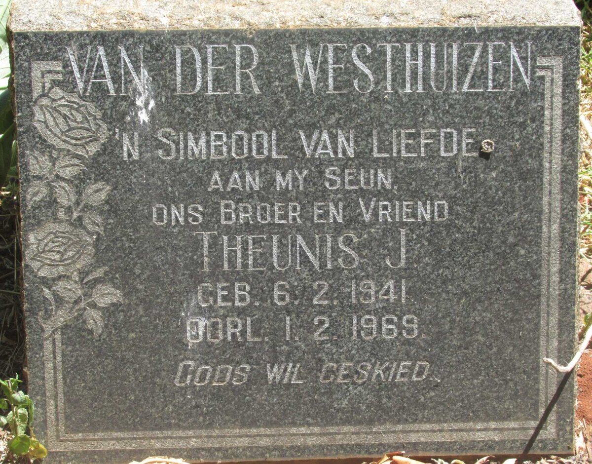 WESTHUIZEN Theunis J., van der 1941-1969