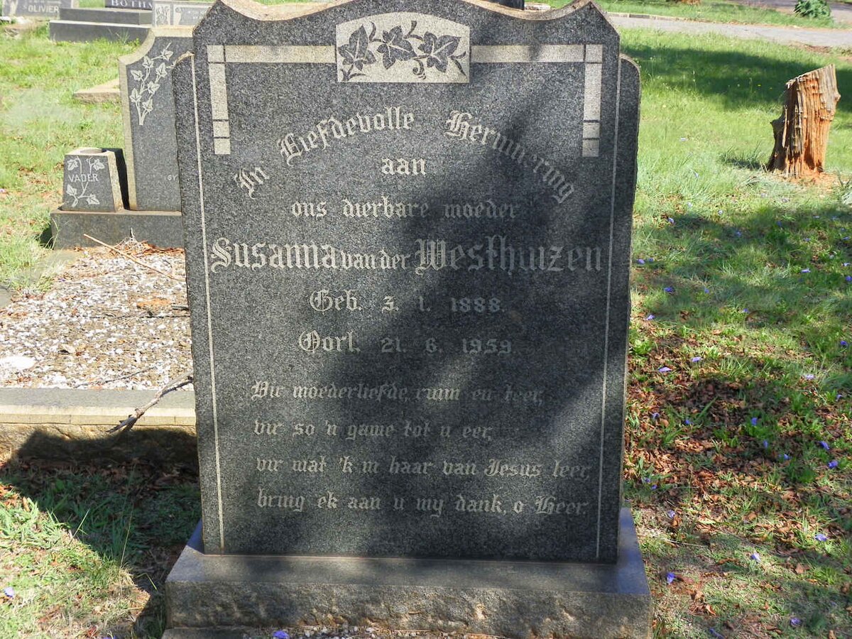 WESTHUIZEN Susanna, van der 1888-1959