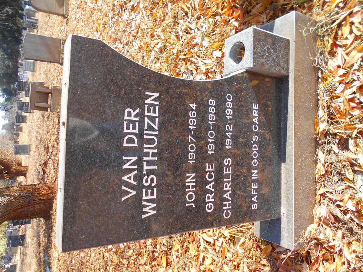 WESTHUIZEN John, van der 1907-1964 &amp; Grace 1910-1989 :: VAN DER WESTHUIZEN Charles 1942-1990