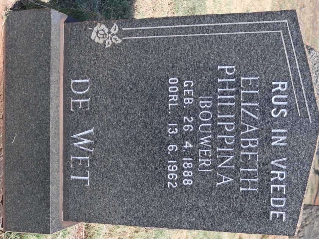 WET Elizabeth Philippina, de nee BOUWER 1888-1962