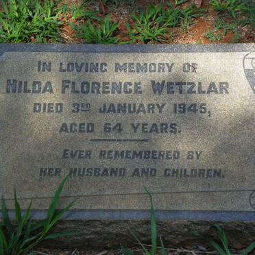 WETZLAR Hilda Florence -1945