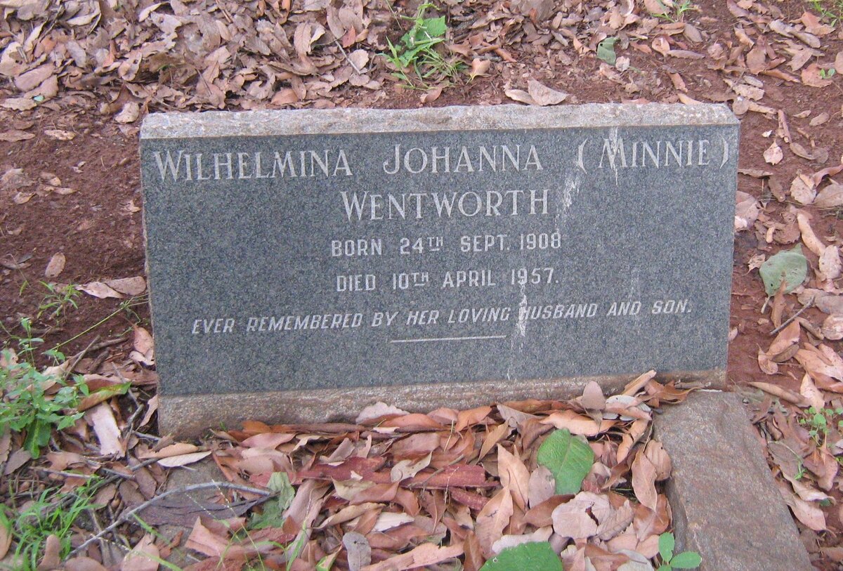 WENTWORTH Wilhelmina Johanna 1908-1957
