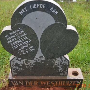 WESTHUIZEN Cornelia Frederika, van der 1916-1992