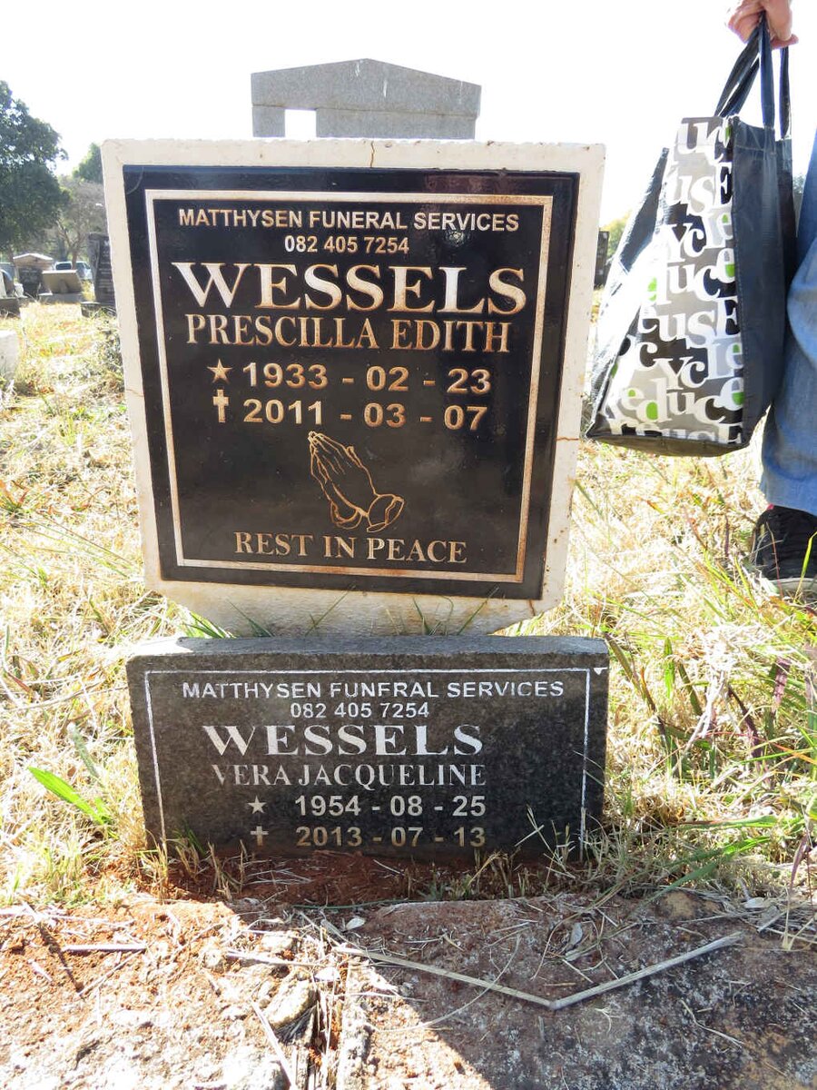 WESSELS Prescilla Edith 1933-2011 :: WESSELS Vera Jacqueline 1954-2013