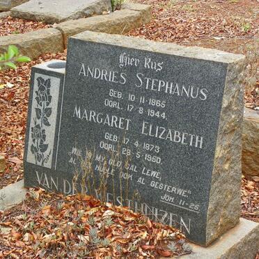WESTHUIZEN Andries Stephanus, van der 1865-1944 &amp; Margaret Elizabeth 1873-1950