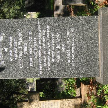 WERNICK Christian J. -1951 &amp; Maria Johanna 1904-1981