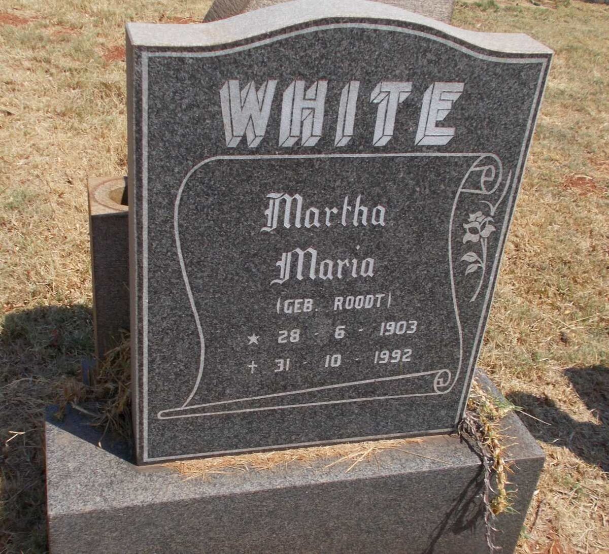 WHITE Martha Maria nee ROODT 1903-1992
