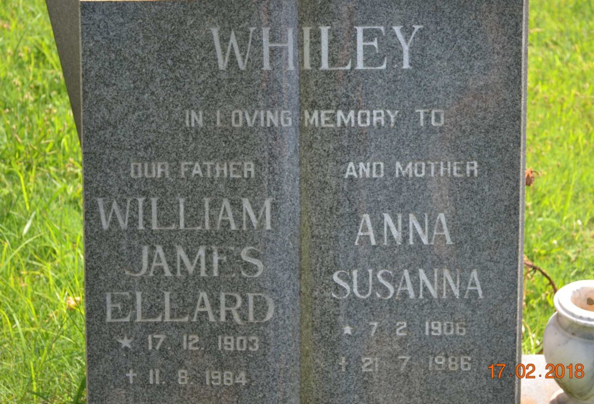 WHILEY William James Ellard 1903-1984 &amp; Anna Susanna 1906-1986