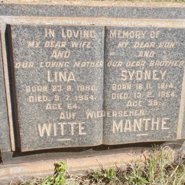 WITTE Lina 1890-1954 :: MANTHE Sydney 1914-1954