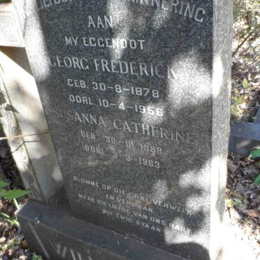 WILMANS Georg Frederick 1878-1956 &amp; Susanna Catherine 1888-1963