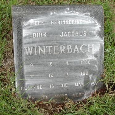 WINTERBACH Dirk Jacobus 1888-1981