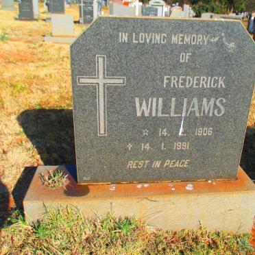 WILLIAMS Frederick 1906-1991