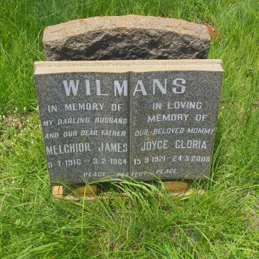WILMANS Melchior James 1916-1964 &amp; Joyce Gloria 1921-2008
