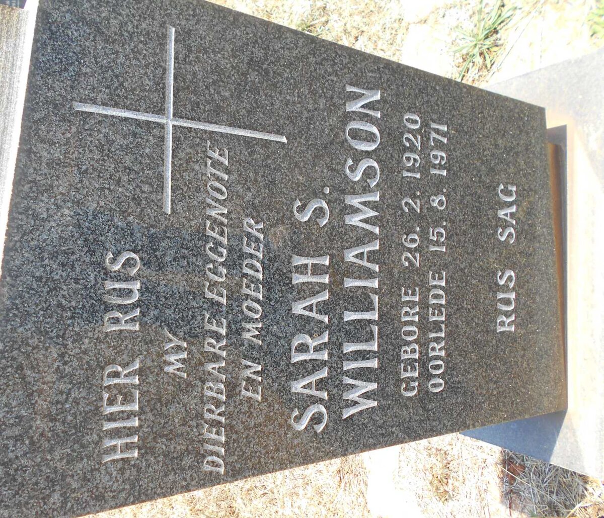 WILLIAMSON Sarah S. 1920-1971
