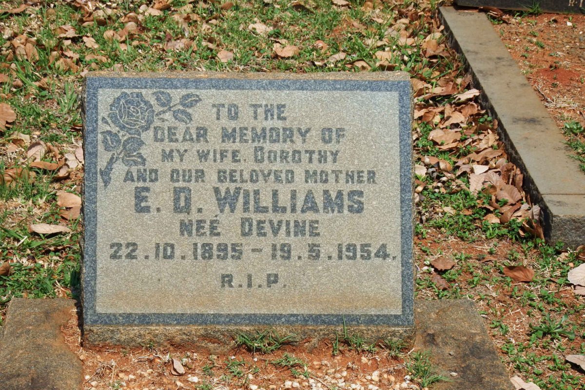 WILLIAMS E.D. nee DEVINE 1895-1954