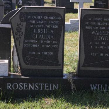 WILLIAMS Warren Lloyd 1971-1990 :: ROSENSTEIN Ursula Claudia 1971-1990