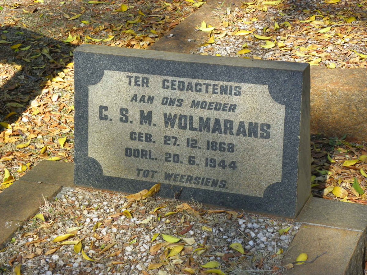 WOLMARANS C.S.M. 1868-1944