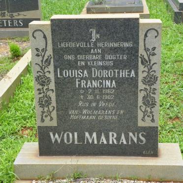 WOLMARANS Louisa Dorothea Francina 1962-1982