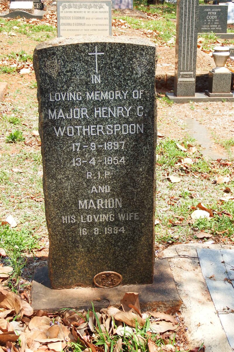 WOTHERSPOON Henry C. 1897-1954 &amp; Marion -1984