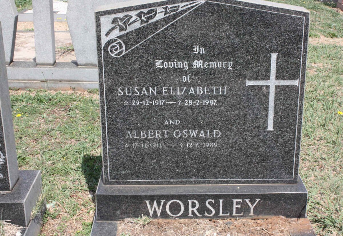 WORSLEY Albert Oswald 1911-1989 &amp; Susan Elizabeth 1917-1987