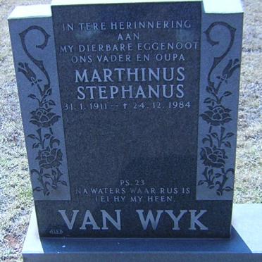 WYK Marthinus Stephanus, van 1911-1984