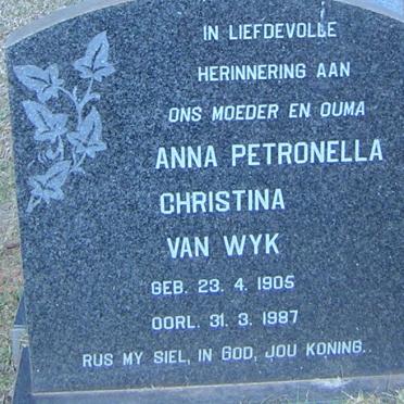 WYK Anna Petronella Christina, van 1905-1987