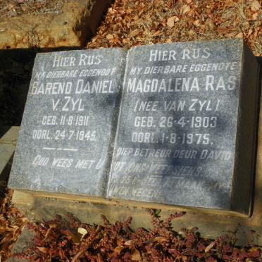ZYL Barend Daniel, van 1911-1945 :: RAS Magdalena nee VAN ZYL 1903-1975