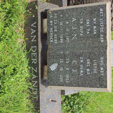 ZANDT A.J.N., van der 1911-1990 &amp; C.J. 1922-2011