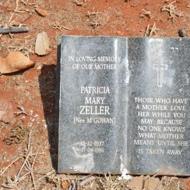 ZELLER Patricia Mary nee MCGOWAN 1937-1996