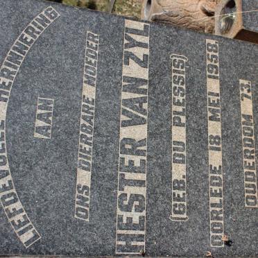 ZYL Hester, van nee DU PLESSIS -1958