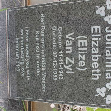 ZYL Johanna Elizabeth, van 1943-1989