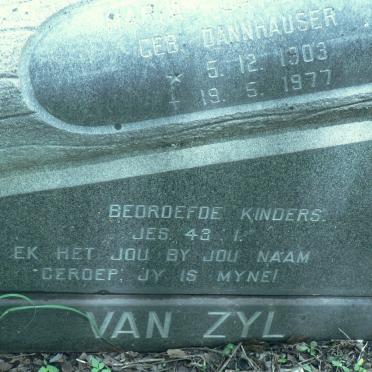 ZYL Maria Catharina, van nee DANNHAUSER 1903-1977