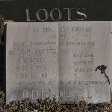 ODENDAAL Marie Henrietta nee LOOTS 1927-1968
