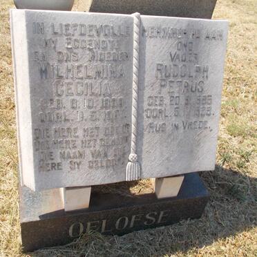 OELOFSE Rudolph Petrus 1885-1969 &amp; Wilhelmina Cecilia 1889-1967