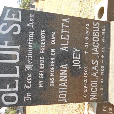 OELOFSE Nicolaas Jacobus 1905-1983 &amp; Johanna Aletta Joey 1907-1975