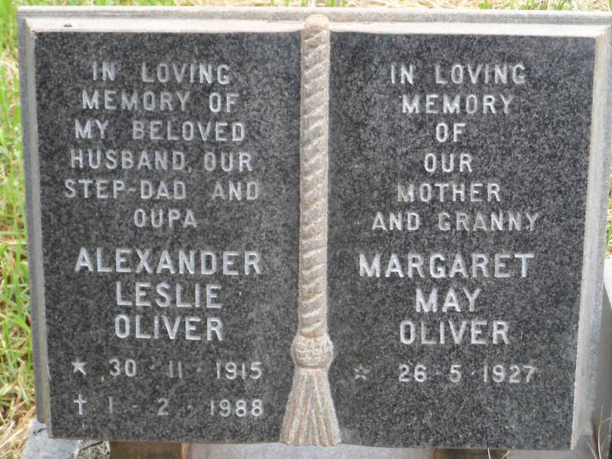 OLIVER Alexander Leslie 1915-1988 &amp; Margaret May 1927-