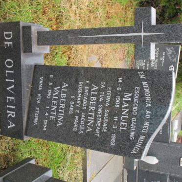 OLIVEIRA Manuel, de 1908-1989 &amp; Albertina Valente 1910-1994