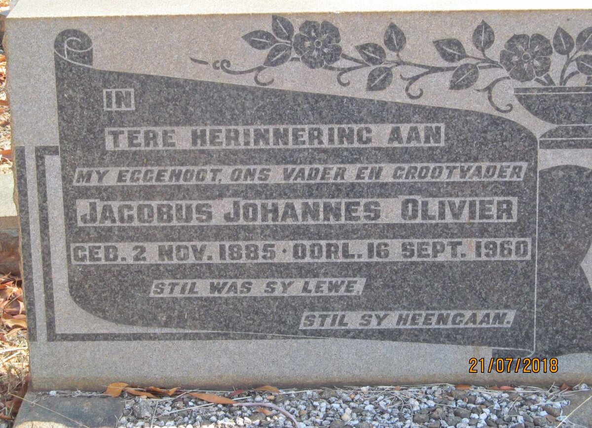 OLIVIER Jacobus Johannes 1885-1960