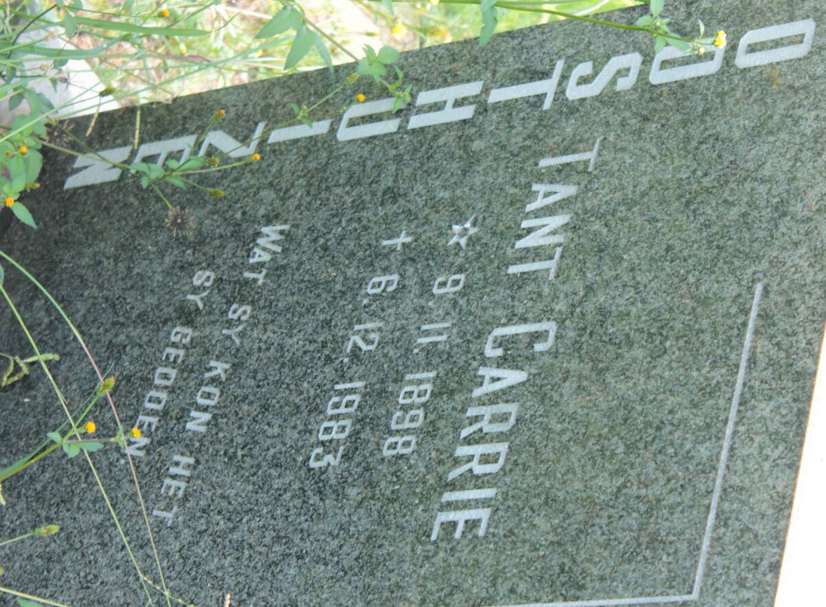 OOSTHUIZEN Carrie 1898-1983