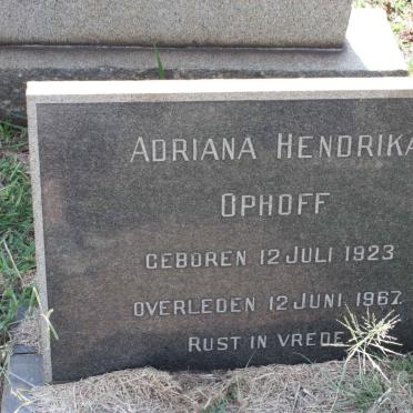 OPHOFF Adriana Hendrika 1923-1967