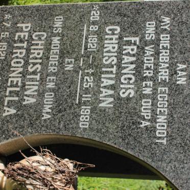 OPPERMAN Francis Christiaan 1921-1980 &amp; Christina Petronella 1921-2010