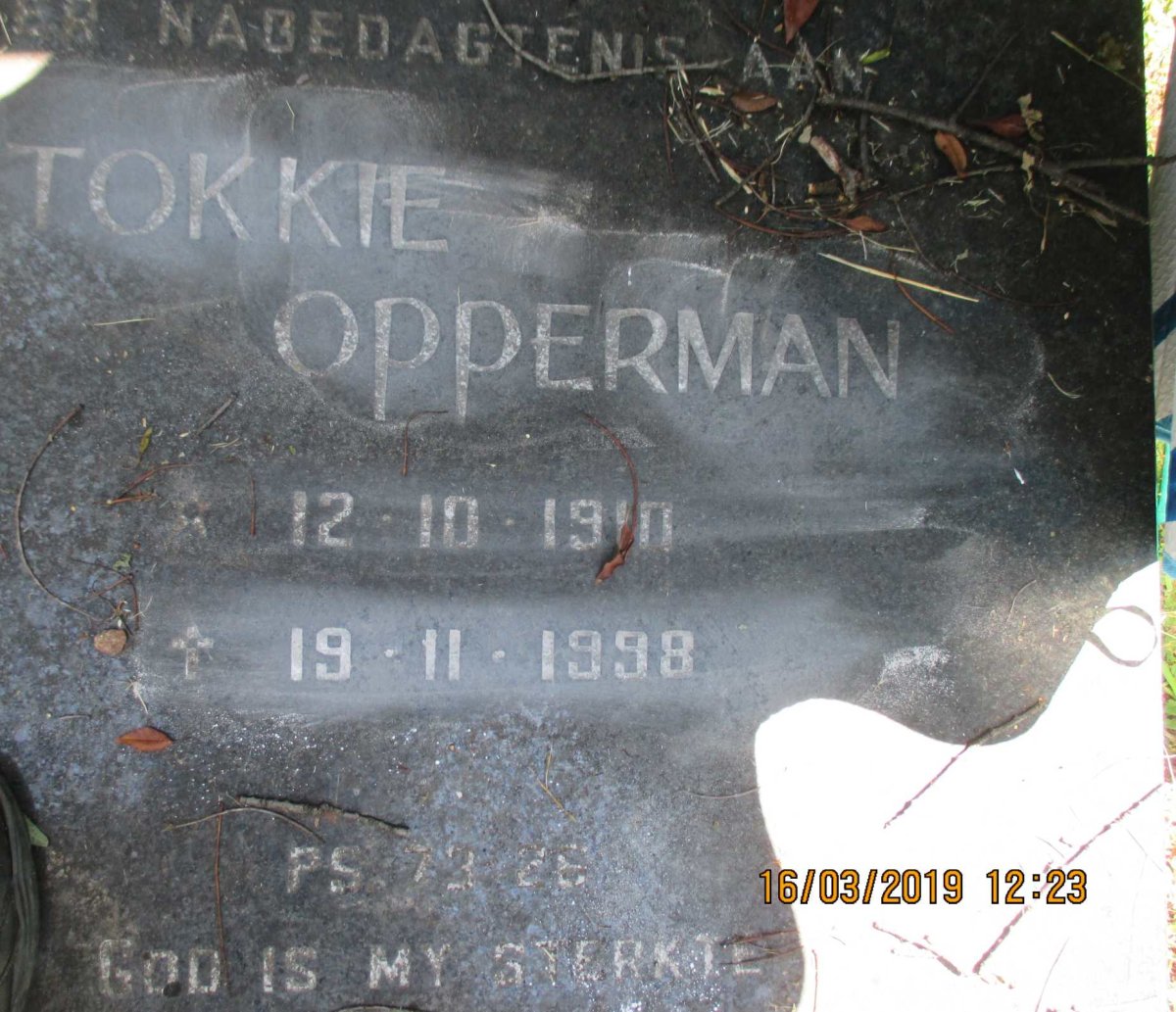 OPPERMAN Tokkie 1910-1998