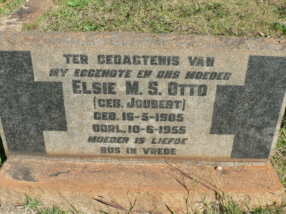 OTTO Elsie M.S. nee JOUBERT 1905-1955