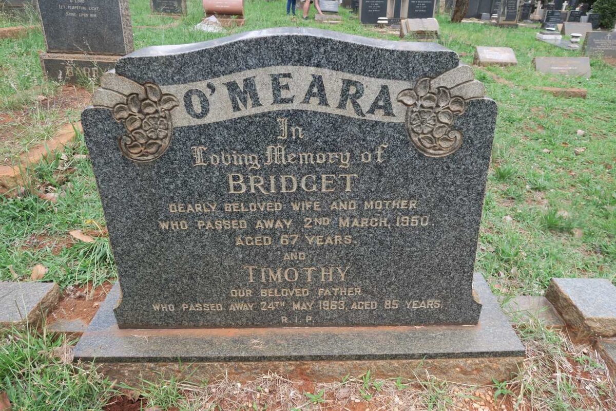 O'MEARA Timothy -1963 &amp; Bridget -1950