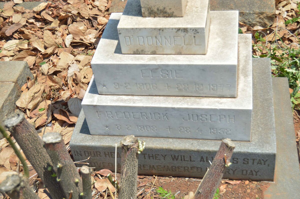 O'DONNELL Frederick Joseph 1903-1952 &amp; Elsie 1906-1977