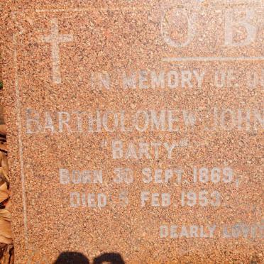 O'BRIEN Bartholomew John 1869-1953 &amp; Emma Henetta PHILLIPS 1870-1952